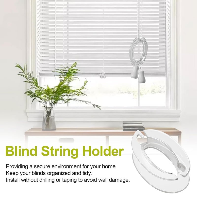 Batator Window Blind Cord Winder, Safety Baby Proof Blind Cord Holder Wrap, Childproof Clear Plastic Windows Shade String Clips,Blind String Holder,No Wall Damage (4 Pack) - Image 3